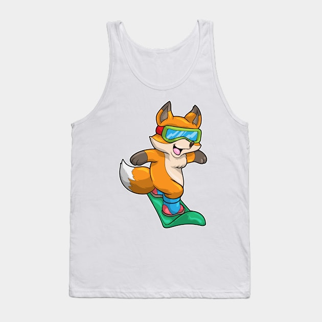 Fox at Snowboarding with Snowboard & Glasses Tank Top by Markus Schnabel